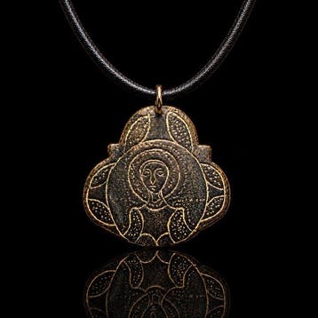 Byzantijns Bronzen hanger die een adellijke dame of een