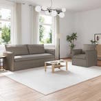 vidaXL Bankstel 2 pcs Taupe 196 x 82 x 85 cm Stof, Huis en Inrichting, Banken | Bankstellen, Verzenden, Nieuw, Stof, Minder dan 150 cm