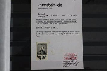 Zwitserland - CH 1846 Kanton Zürich 2W SBK Fr. 2300.--, Gestempeld