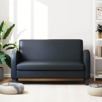 vidaXL Tweezitsbank kunstleer zwart, Verzenden, Leer, Minder dan 150 cm, Nieuw