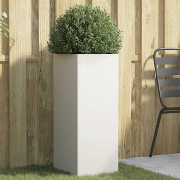 vidaXL Plantenbak 32x29x75 cm staal wit, Verzenden, Minder dan 60 cm, Nieuw, Metaal
