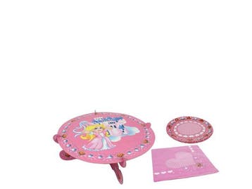 Veiling - 10x Taartplateau en borden voor kinderfeestjes