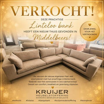 Linteloo hoekbank / gestoffeerd, Ophalen of Verzenden, Zo goed als nieuw, Stof