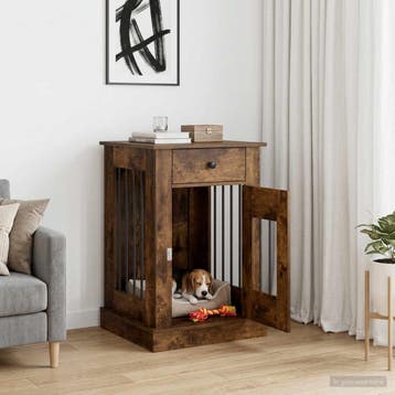 vidaXL Hond Bench Meubel Gerookt eiken 50 x 47,5 x 80 cm, Verzenden, Nieuw
