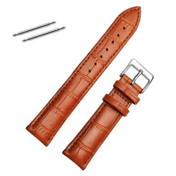 Fako® - Horlogebandje - Echt Leer - 20mm - Croco -, Verzenden, Nieuw