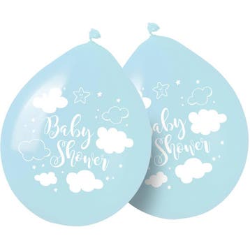 Ballonnen blauw babayshower, Verzenden, Nieuw, Versiering, Geboorte of Huwelijk