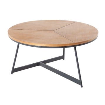 Design salontafel OAK ELEGANCE 80cm eiken zwart metalen, Huis en Inrichting, Tafels | Salontafels, Ophalen of Verzenden, Nieuw