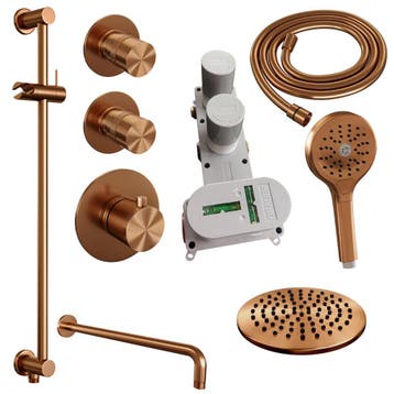 Brauer Copper Edition Thermostatische Regendoucheset Inbouw, Ophalen of Verzenden, Nieuw