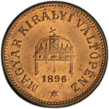 Hongarije. Franz Joseph I. 2 Filler 1896 / MS64RB
