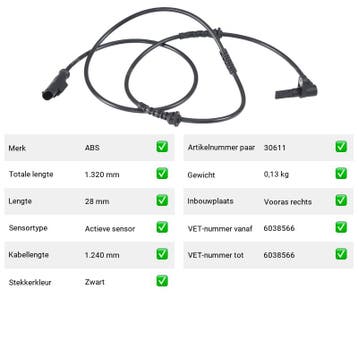 ABS-sensor FIAT Multipla 1.9 JTD 115 (186) Van 2002-07 tot 2, Verzenden, Nieuw, Fiat