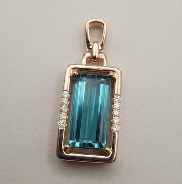 Hanger - 14 karaat Geel goud - 2.91ct. tw. Toermalijn -