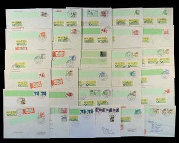 Bondsrepubliek en Berlijn - Punten rollenenden op brief van, Postzegels en Munten, Gestempeld