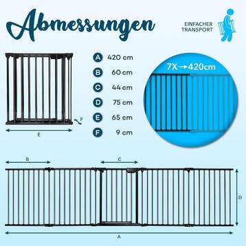 Veiligheidshek - Haardscherm - Hondenhek - 420 cm - Zwart -, Verzenden, Zo goed als nieuw