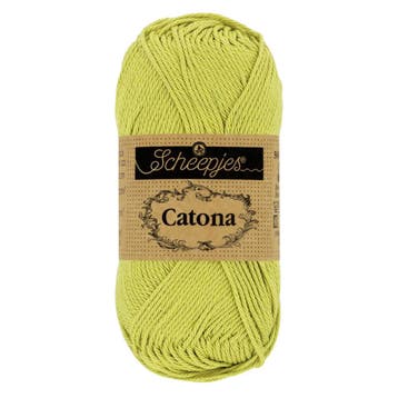 Scheepjes Catona - 10g - 512 Lime - Haakgaren / Breigaren, Ophalen of Verzenden, Nieuw, Breien of Haken, Wol of Garen