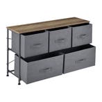 Commode met lades niet-geweven textiel 55x100x29 grijs hout, Huis en Inrichting, Verzenden, Nieuw