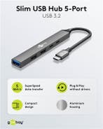 Slimme 5-Poorts USB Hub – USB-C™ naar USB-C™ / USB-A – 5, Computers en Software, Ophalen of Verzenden, Nieuw