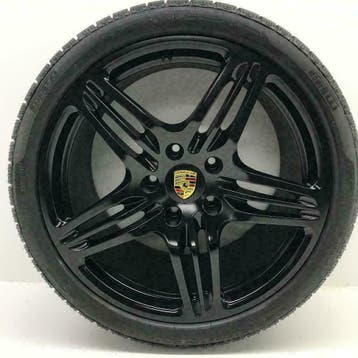 Porsche 997 ORIGINELE 19inch Turbo I zwart met banden (N1), Gebruikt, 295 mm, Banden en Velgen, Winterbanden