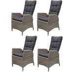 Menorca dining tuinstoel verstelbaar grijs wicker set van 4, Tuin en Terras, Ophalen of Verzenden, Nieuw, Wicker