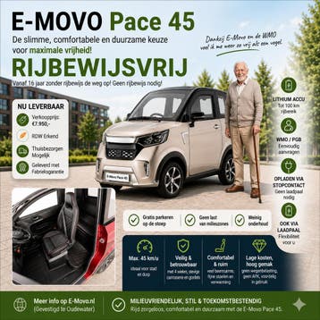 Splinternieuwe Overdekte Scootmobiel 25/45km/h Rijbewijsvrij, Ophalen, Nieuw