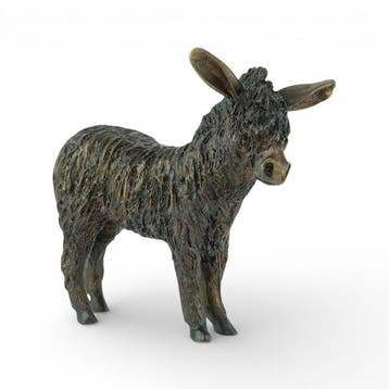 sculptuur, Furry Donkey - 21 cm - Brons