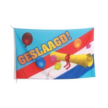 Vlag geslaagd - Geslaagd feestartikelen, Ophalen of Verzenden, Nieuw