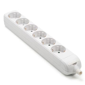 Stekkerdoos zonder kabel | 6-voudig (Wit), Verzenden, Nieuw