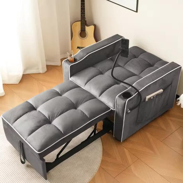 3-in-1 Extractable Sofa Bed met Drink- en Telefoonhouders, Huis en Inrichting, Slaapkamer | Slaapbanken, Nieuw, Verzenden