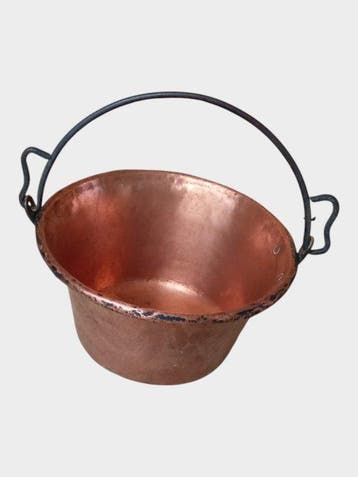 mio bisnonno - Emmer - Koper - handgeslagen koperen kookpot, Antiek en Kunst