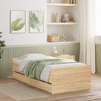 vidaXL Bedframe sonoma eikenkleurig 75x190 cm Small Single, Verzenden, Nieuw, Bruin, Hout