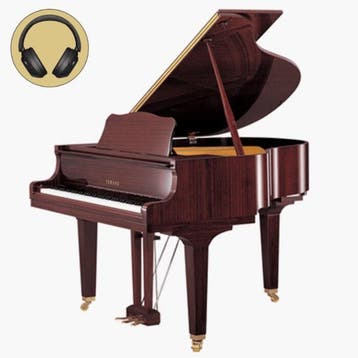 Yamaha GB1 K SC3 PM messing silent vleugel (bruin hoogglans), Nieuw, Bruin, Vleugel