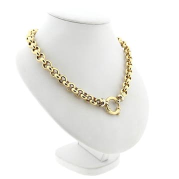 Gouden jasseronschakel collier | 46 cm (Ketting), Ophalen of Verzenden, Gebruikt, Goud, Goud