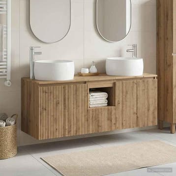 vidaXL Badkamerkastenset 3 st Artisanaal eiken 49,5 x 44,5 x, Verzenden, Nieuw