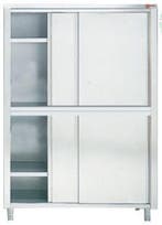 RVS opbergkast met 4 schuifdeuren | 60 cm diep HorecaTraders, Verzenden, Nieuw in verpakking