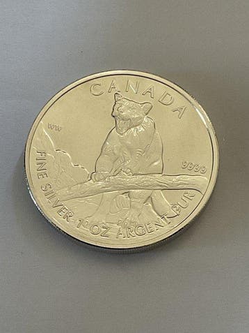 Canada. 5 Dollars 2012 1 oz silver 999 , Canada cougar ,