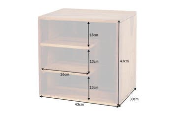 Stevige bijzettafel CUBUS 43 cm plank met sheesham, Ophalen of Verzenden, Nieuw