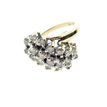 10 karaat exclusieve cocktail ring met diamanten ca. 0,76..., Sieraden, Tassen en Uiterlijk, Ringen, Gebruikt, Geel, Ophalen of Verzenden