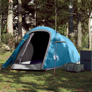 vidaXL Tunneltent 2-persoons waterdicht blauw, Caravans en Kamperen, Verzenden, Nieuw, Tot en met 2