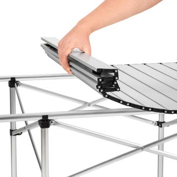 Aluminium campingklaptafel incl. tas 140x70x70 cm - grijs, Verzenden, Nieuw
