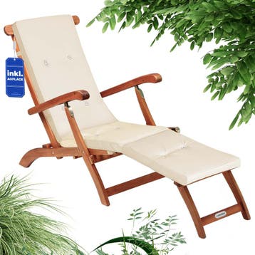Ligbed Queen Mary® acaciahout FSC®-gecertificeerd incl ku., Verzenden, Nieuw
