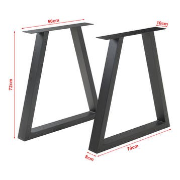 Stalen onderstel Greiling set van 2 tafelpoot 72x70 cm zwart, Verzenden, Nieuw
