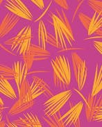 Viscose Poplin Bladeren Fuchsia, Nieuw