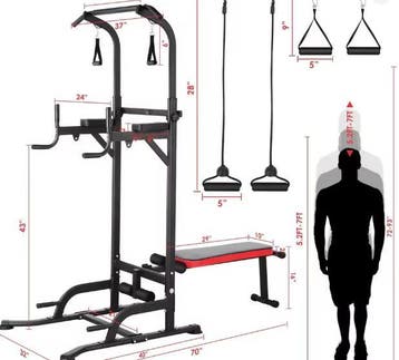 Verstelbare Power Tower – Pull-up en Dip Station 200kg, Sport en Fitness, Verzenden, Nieuw