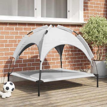 vidaXL Hondenbed Zilvergrijs 90 x 81 x 80,5 cm Staal, Verzenden, Nieuw