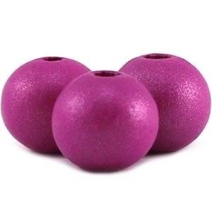 20 x ronde houten kraal 8mm Fuchsia roze vleugje paars ibiza, Ophalen of Verzenden, Nieuw, Kraal