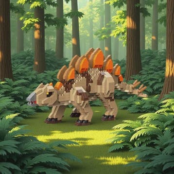 Dinosaurus Bouwstenen Speelgoed - Stegosaurus & T-Rex Micro, Verzenden, Nieuw