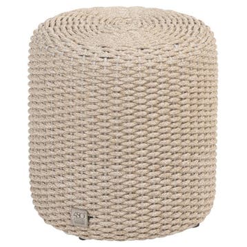 Muffin poef 40xH42 cm rond rope latte 4 Seasons Outdoor, Ophalen of Verzenden, Nieuw