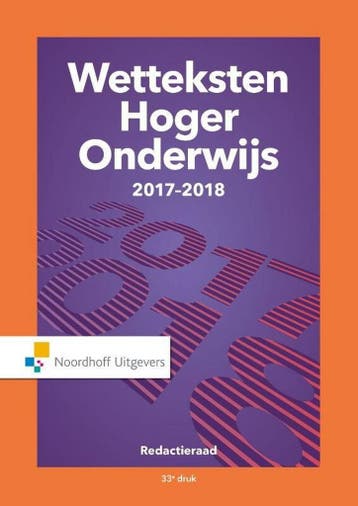 Wetteksten Hoger Onderwijs 2017-2018, 9789001875541, Verzenden, Zo goed als nieuw, HBO