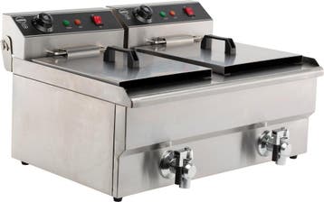 Combisteel Friteuse | Elektrisch | 8+8L | 2x 230v | Aftapkra, Ophalen of Verzenden, Nieuw in verpakking