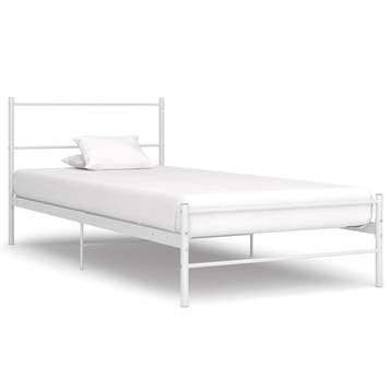 vidaXL Bedframe metaal wit 100x200 cm, 100 cm, Eenpersoons, Verzenden, Wit