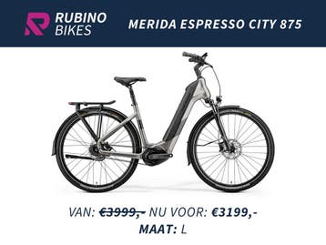 Merida ESPRESSO CITY 875 - €800 KORTING - 712Wh accu, Nieuw, 51 tot 55 cm, 50 km per accu of meer, Ophalen